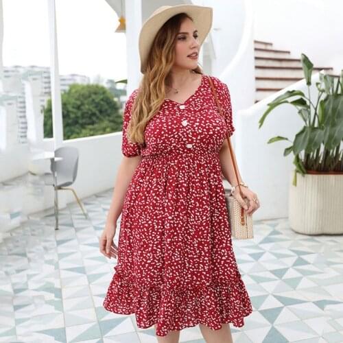 Oversized Summer Women Dress Plus Size Floral Large Elegant Big Size Dress Ladies clothing Women for dress 3XL 4XL 2021