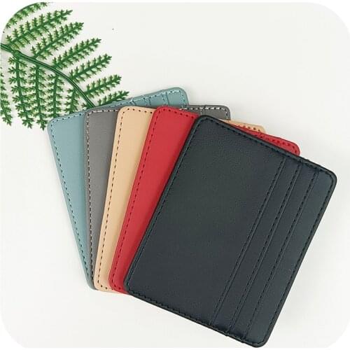 1 PCS PU leather mini womens card holder cute credit card card holder zipper ultra-thin coin purse ID card holder storage bag
