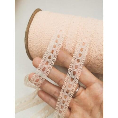 10 Meters/lot Apricot Ivory Hollow Lace Fabric DIY Crafts Sewing Suppies Decoration Accessories For Garment Dress Lace Trim