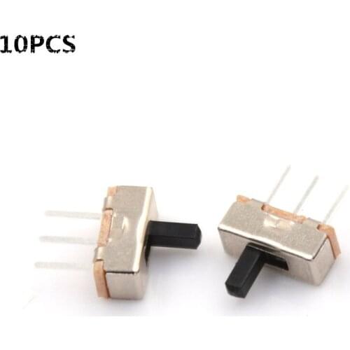 10pcs Interruptor On-off Mini Slide Switch SS12D00 SS12D00G3 3pin 1P2T 2 Position Toggle Switch Handle Length:3MM