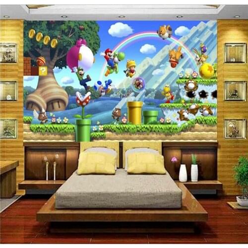 3d wallpaper photo wallpaper custom mural kids room super mario world trees painting sofa TV background wall non-woven sticker