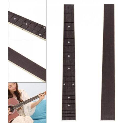 46cm 20 Fret Rosewood Acoustic Guitar Fingerboard Fretboard Inlay Shell Sound Piont with ABS Edge Guitar DIY Parts