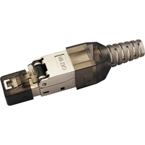 5Pcs CAT.6A RJ45 Adapter 10Gbps Shielded RJ45 Tool-Free Crimp Cable Connector CAT.6A Ethernet Plug