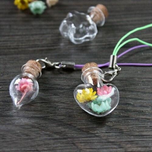 5Pcs Cork Stopper Small Empty Glass Bottle Tiny Glass Jars With Cork Decorative Wish Glass Jars Wedding Holiday Mini Containers