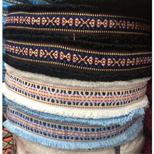 50yards/lot wide about 5cm Woven Jacquard Ribbon Trims geometry black and white design for clothing straps accessory LS-798