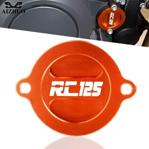 CNC Aluminum Motorcycle Engine Oil Filter Cap Oil Fuel Tank Cover For 120/200/390 RC 2014-2015 RC125 RC200 RC390