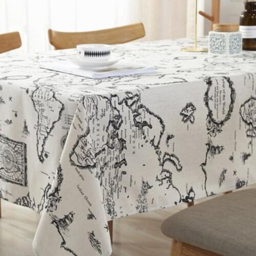 Buulqo Printed Map retro Cotton and Linen fabric by meter DIY Sewing handmade cotton fabric for home textile material 100x150cm