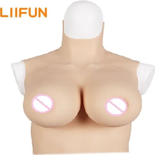 E Cup G Cup H Cup Silicone Breast Forms Half Body Tight Suit Transgender Drag Queen Crossdresser Drag Queen Costumes Makeup Boob