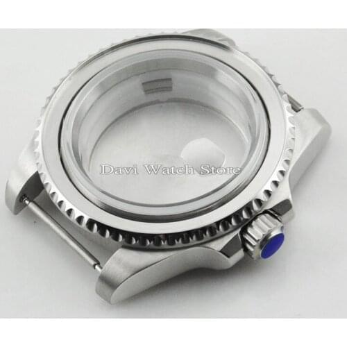 40mm Bliger silver stainless steel watch case Fit ETA 2836,DG2813/3804,Miyota 82 Series movement