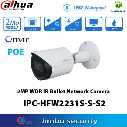 Dahua 2MP Surveillance camera IPC-HFW2231S-S-S2 H.265 IR30M 256 GB Micro SD card 1/2.8 CMOS image sensor webcam HFW2231S-S-S2