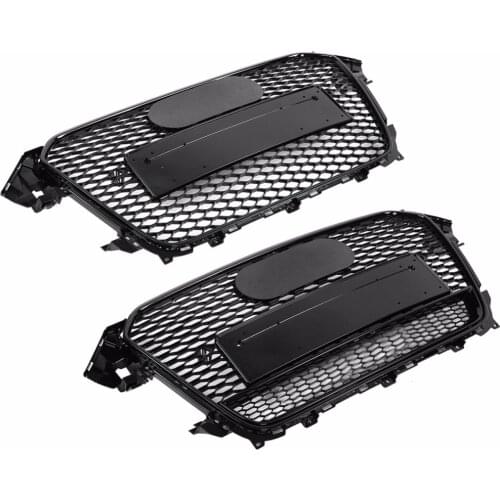 For RS4 Style Front Sport Hex Mesh Honeycomb Hood Grill Gloss Black for Audi A4/S4 B8.5 2013-2016 car-styling accessories