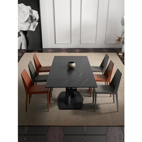 Italian Minimalist Saddle Leather Dining Chair Home Leather Chair Backrest Study Chair Single Simple Nordic Chair Leather