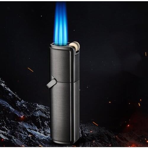Jobon Metal Gas Flint Lighter Jet Butane Grinding Wheel Three Torch Turbo Lighters Cigarettes Accessories Cigar Smoking Lighters