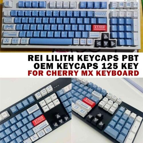EVA Ayanami Rei Lilith Keycaps PBT OEM Keycaps 125 Keys For Cherry MX Keyboard