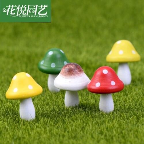 2Pcs Red Multi-colored Foam Mushrooms Miniatures for Fairy Garden DIY Bottle Landscape Decorative Mushroom Figure Decorative