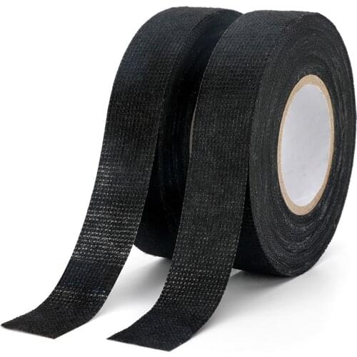 15m/Roll Black Flannel Fabric Cloth Tape Self Adhesive Tape Reducing Noise Car Cable Wire Width 19mm