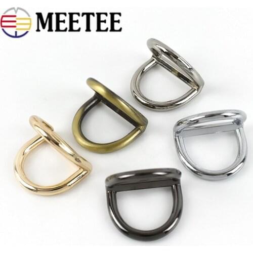 Meetee 5/10/20pcs 19mm Metal O D Ring Buckles Bag Chain Strap Hang Clasp DIY Luggage Rings Adjust Buckle Tri-Glide Accessories