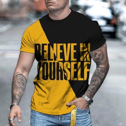 2021 Summer Mens King Letter Style T-shirt European and American Sports Short Sleeve Shirt Round Collar Large Size T-shirt