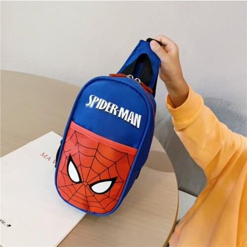 New Marvel Spiderman Embroidered Chest Bag Fashion Trend Mickey Minnie Mouse Printing Childrens Shoulder Bag Sports Waist Bag