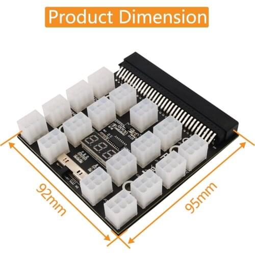 Upgrade Version ATX 17x 6Pin Power Supply Breakout Board Adapter Converter 12V for Ethereum BTC Mining