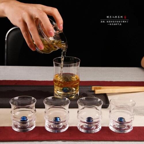 Gift Box Straight Bamboo Knuckle Bamboo Cover Bowl Double-layer Bamboo Piece Cup Blue Ocean Beads 504020