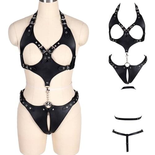 Harness Fashion Luxury Womens Belt Bondage Waist Size Suspender Leather Sexy Lingerie Set Garter Pole Dance Rave Sword Belt