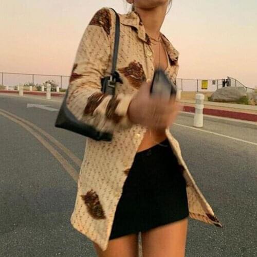 Casual Long Sleeve Women Shirt Printed Thin Vacation Breathable Women Top for Vacation Loose Shirts Vintage Streetwear Tunic