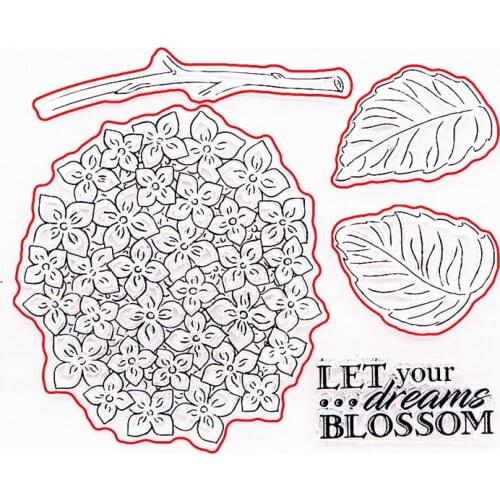 13.5x11.5cm Blossom Transparent Seal Clear Stamps Cutting Dies Roller Stamps DIY Scrapbook Album / Card Production