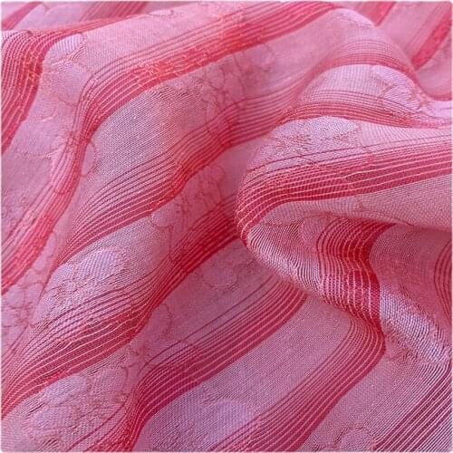 Width 59" Gold Horizontal Stripe Simple Fashion Printed Tencel Fabric By The Half Yard For Dress Shirt Cheongsam Material