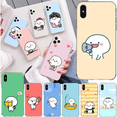 Cute Quby Sticker Phone Case For iphone 12 11 Pro Max Mini XS Max 8 7 6 6S Plus X 5S SE 2020 XR Silicone Soft Cover