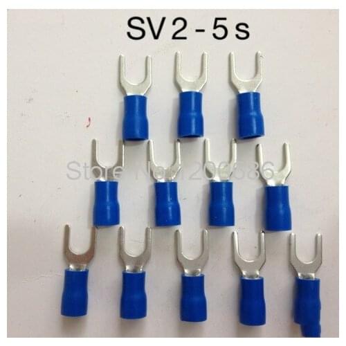 SV2-5S Fork-type pre-insulated terminals Terminals Cold-pressed end Y-type U-type crimp ear Copper nose SV2-5S