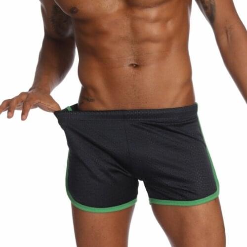Men Underwear Men Boxershorts Sexy Mesh U Convex Male Panties Loose Home Sleeping Lounge Hombres Calzoncillos Beach Shorts