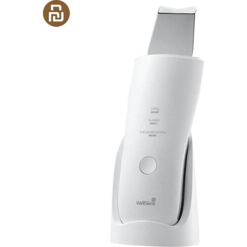 Wellskins Professional Ultrasonic Facial Skin Scrubber Deep Face Cleaning Blackhead remove Rechargeable Beauty Instrument