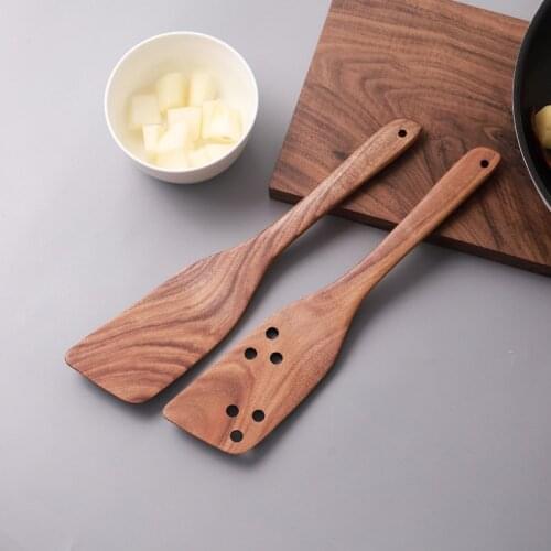 High-Quality Kitchen Teak Wooden Spatula Non-Stick Pan Spatula Heat Resistant Cooking Shovel Spoon Kitchen Utensils Accessories