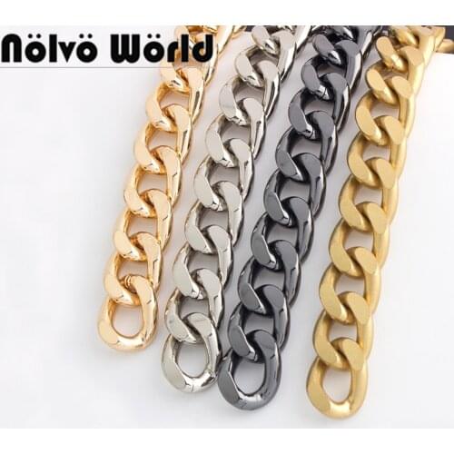 1-5 meters Aluminum 5mm thick 18mm width 5 colors chain strap for handbags Satin gold chains