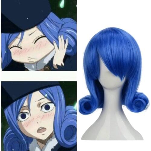 2020Japanese Anime FAIRY TAIL Women Juvia Loxar Cosplay Wig Role Play Juvia Loxar Blue Styled Hair Wig Costumes with Free Wigcap