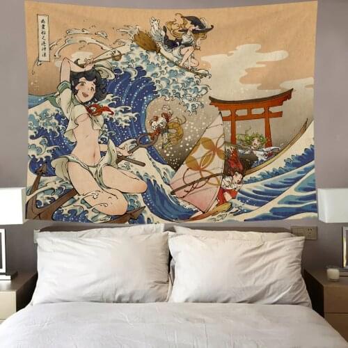 Japanese blanket big tapestry whale totem wall hanging bohemian bed blanket home decor tapestry tapiz gobelin Tapisserie