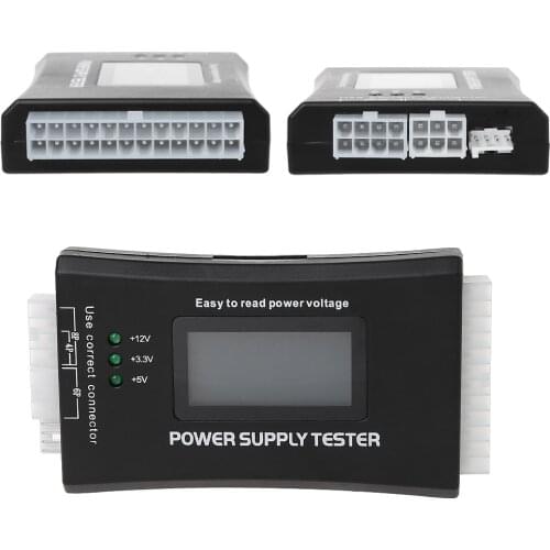 LCD PC Computer 20/24 Pin 4 PSU ATX BTX ITX SATA HDD Power Supply Tester