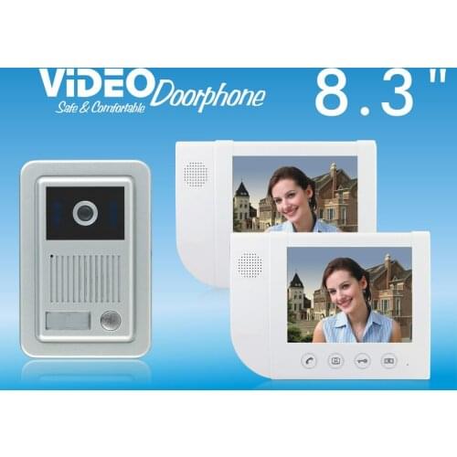 ZHUDELE Home security doorbell 8.3" video door phone metal die-casting ,waterproof explosion-proof 700TVLine HD IR camera 1 V 2
