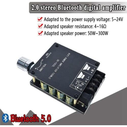 ZK-1002 HIFI TPA3116D2 Mini Bluetooth 5.0 High Power Digital Amplifier Board 100W+100W AMP Amplificador Audio Home Theater