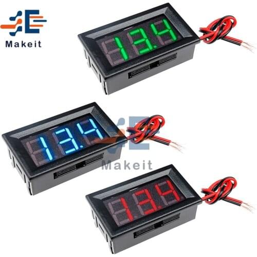 0.56 Inch 0.56" 2 Wires 3 Digit LED Digital Display Panel Voltage Meter Test Red Blue Green DC 4.5-30V Voltmeter Tester Tools