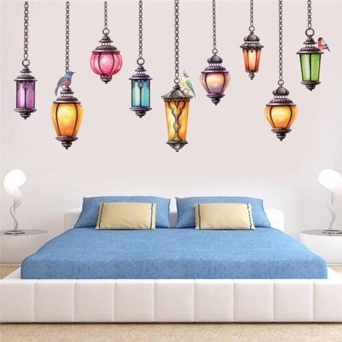 1PC Large Exotic Chandeliers Removable room Sticker PVC For Living Room Background Room Decoration wall sticker