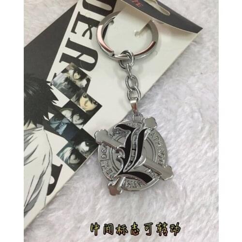 10 pcs/lot Creative Anime Death note keyring keychain necklace toys L logo pendant set keychain gifts