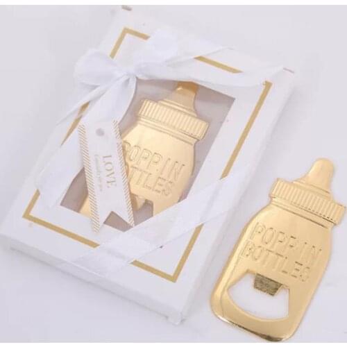 100 pcs/lot) NEW ARRIVAL Gold Feeding-Bottle Beer Openers Golden Nurser Bottle Opener Baby Shower Favors SN1087