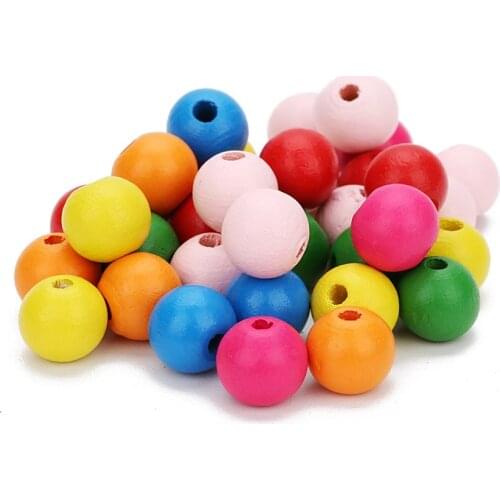 100pcs Multicolor Spacer Wood Beads 8mm Round Spacer Loose Beads DIY Jewelry Making Necklace Bracelet Earring Accessories