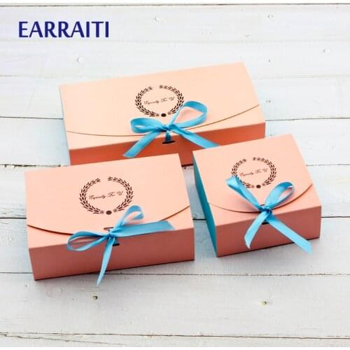 12PCS Gift Box With Ribbon Candy Cookies Sweets Packing Cardboard Boxes For Gifts Wedding Packaging Scarf Paperboard