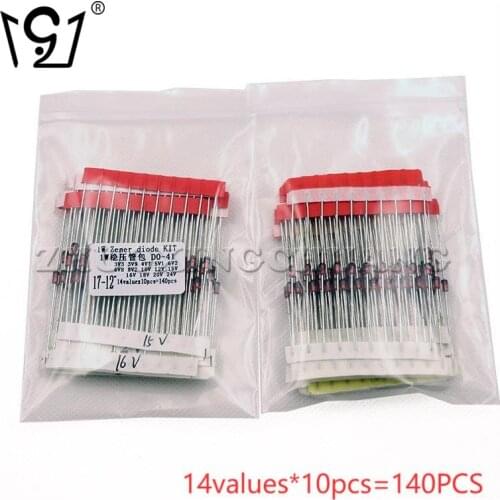 140PCS 1W zener diode package electronic component package sample package (3V3-24V) 14values*10pcs