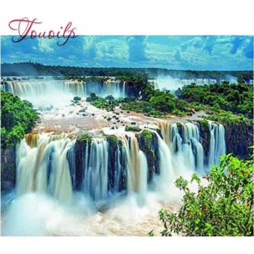 Diamant peinture paysage plein carré rond diamant broderie cascade strass mosaïque couture Kit fait main