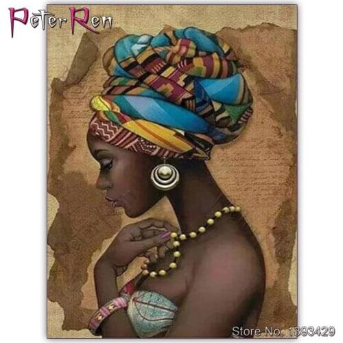 Diamond Painting Crafts embroidery Art Africa American Beauty Full Drill Mosaic rhinestone Cross stitch crystal sequins Stickers