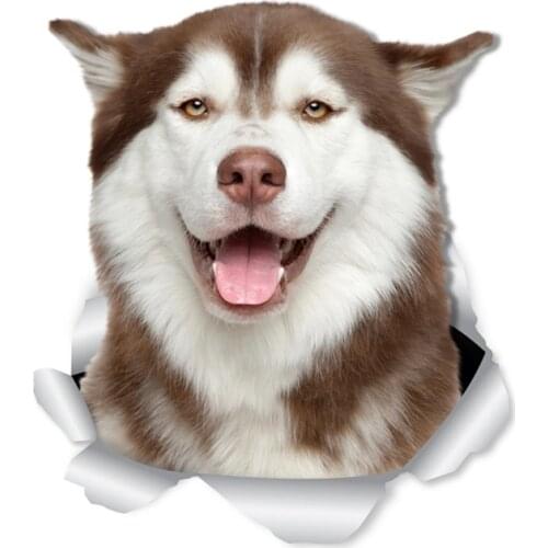 B0579# 13CM 17 CM Self-Adhesive Decal Happy Siberian Husky Car Sticker Waterproof Auto Decors on Bumper Rear Window Laptop
